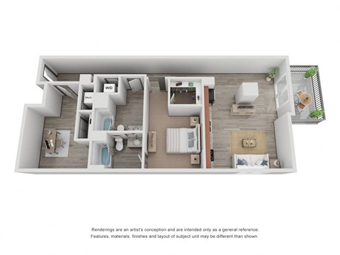 Floor Plan with office at luxury Apartments in hampton VA